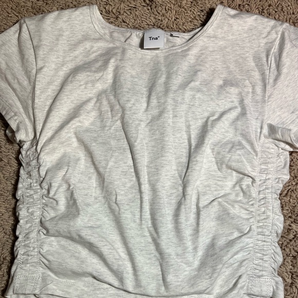 Grey TNA Malibu Cropped T-Shirt - Picture 2 of 4